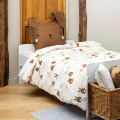 L'EFFET PAPILLON Housse de couette et deux taies enfant coton (200 x 200 cm) Pompon Marron Online