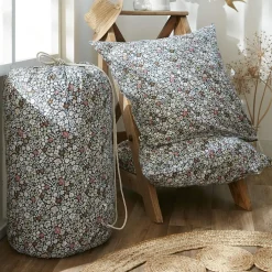 L'EFFET PAPILLON Housse de couette et deux taies coton (260 x 240 cm) Malia Multicolore New