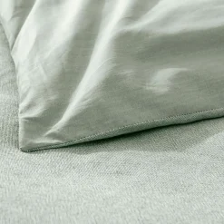 douceur d'intu017drieur Housse de couette et deux taies d'oreiller coton (260 x 240 cm) Meline Vert sauge Outlet