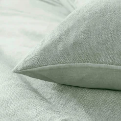 douceur d'intu017drieur Housse de couette et deux taies d'oreiller coton (260 x 240 cm) Meline Vert sauge Outlet