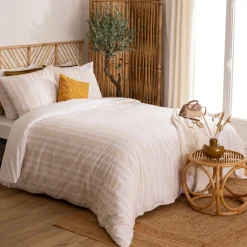 Atmosphera, cru017dateur d'intu017drieur Housse de couette et deux taies coton (260 x 240 cm) Dobby Terracotta Online