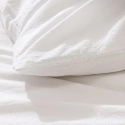 douceur d'intu017drieur Housse de couette et deux taies d'oreiller coton (260 x 240 cm) Meline Blanc Sale