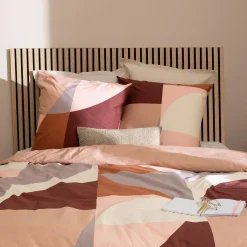 Atmosphera, cru017dateur d'intu017drieur Housse de couette et deux taies percale de coton (240 x 220 cm) Tatia Terracotta Sale