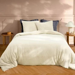 douceur d'intu017drieur Housse de couette et deux taies d'oreiller bouclette (240 x 220 cm) Helena Ecru Online