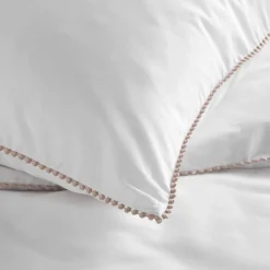 DOUCEUR D'INTERIEUR Housse de couette et deux taies coton (240 x 220 cm) Noémie he Blanc Hot