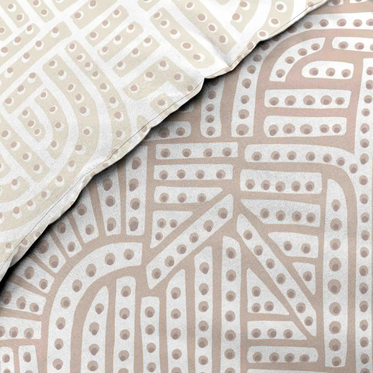 douceur d'intu017drieur Housse de couette et deux taies d'oreiller percale de coton (240 x 220 cm) Eliot Beige New
