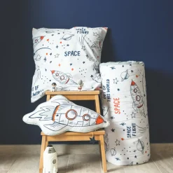 l'Effet Papillon Housse de couette et deux taies enfant coton (240 x 220 cm) Galaxie he Blanc Outlet