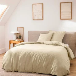 douceur d'intu017drieur Housse de couette et deux taies d'oreiller coton (260 x 240 cm) Meline sable Beige Hot