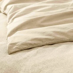 douceur d'intu017drieur Housse de couette et deux taies d'oreiller coton (260 x 240 cm) Meline sable Beige Hot