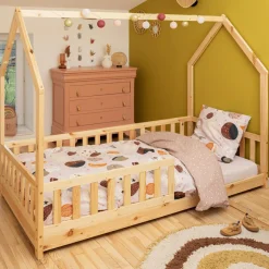 L'effet papillon Housse de couette et deux taies enfant coton (240 x 220 cm) Sky Dream Rose New