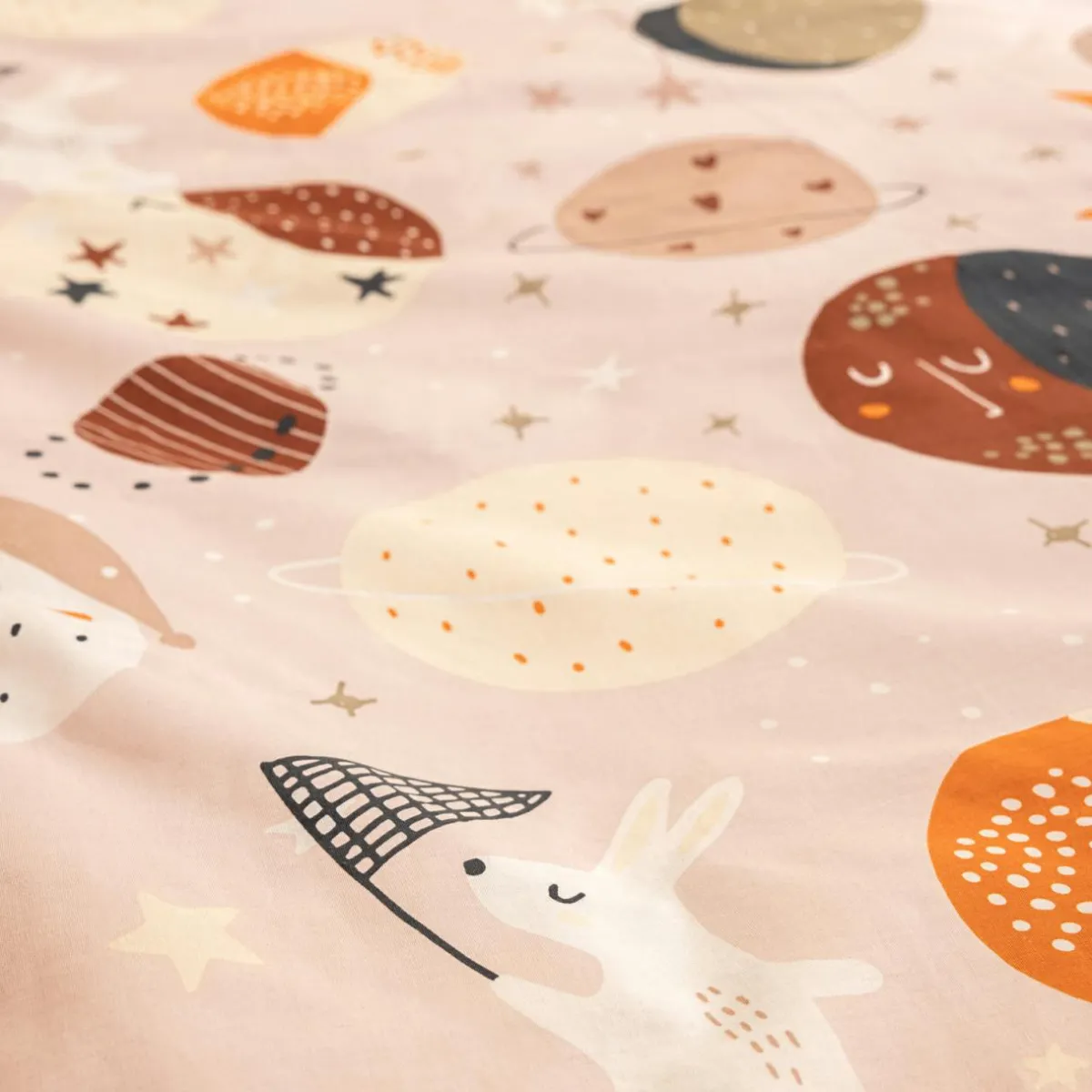 L'effet papillon Housse de couette et deux taies enfant coton (240 x 220 cm) Sky Dream Rose New