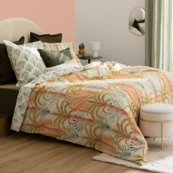 Atmosphera, cru017dateur d'intu017drieur Housse de couette et deux taies percale de coton (240 x 220 cm) Janice Multicolore Sale