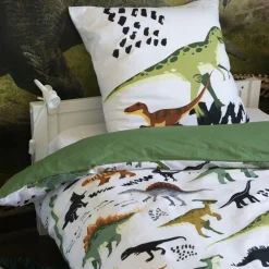 L'EFFET PAPILLON Housse de couette et une taie enfant coton (140 x 200 cm) Cretace e Vert Online