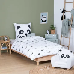 Atmosphera cru017dateur d'intu017drieur for kids Housse de couette et une taie enfant coton (140 x 200 cm) Panda e Noir Best
