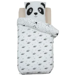 Atmosphera cru017dateur d'intu017drieur for kids Housse de couette et une taie enfant coton (140 x 200 cm) Panda e Noir Best