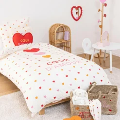 Atmosphera cru017dateur d'intu017drieur for kids Housse de couette et une taie enfant coton (140 x 200 cm) Amour Multicolore Clearance