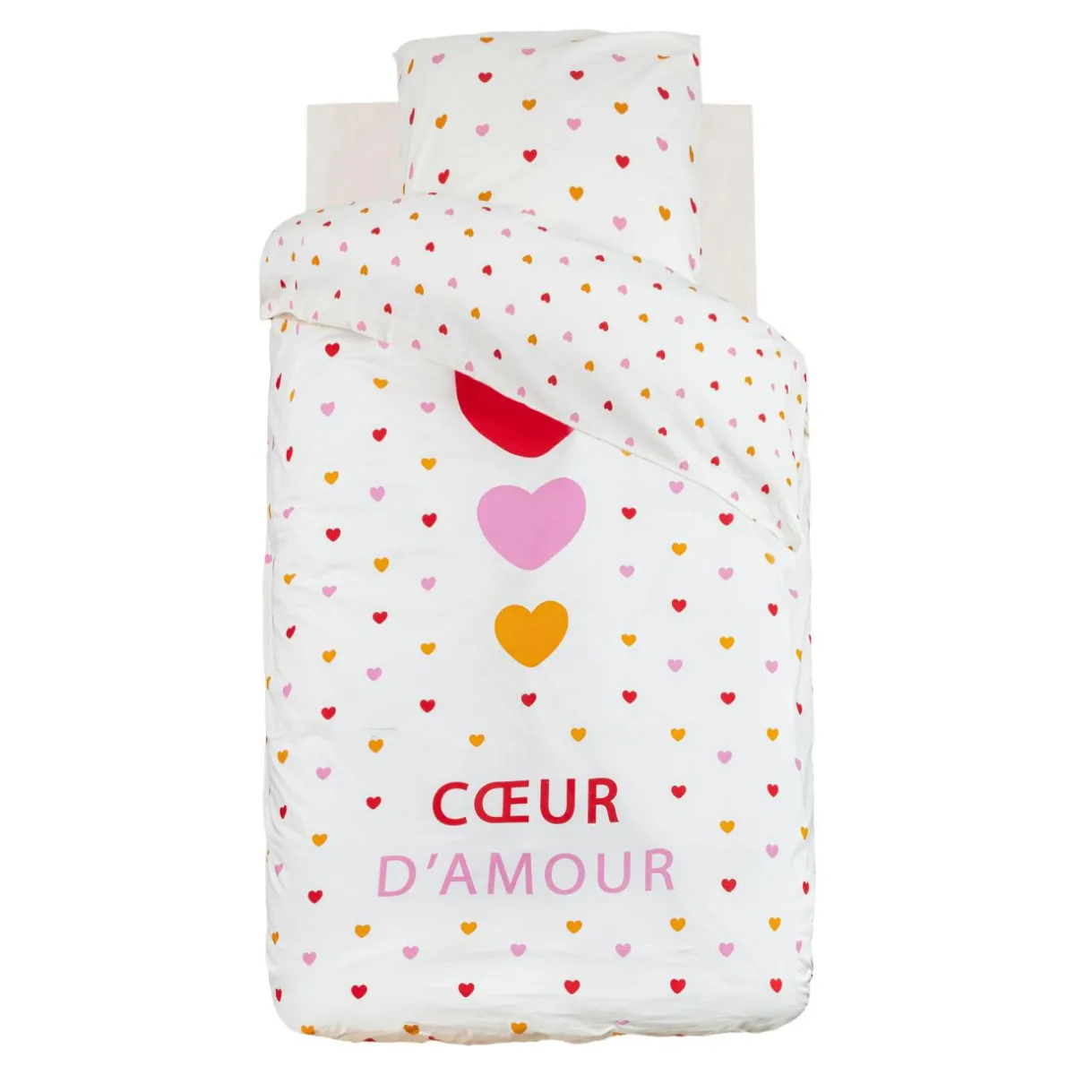 Atmosphera cru017dateur d'intu017drieur for kids Housse de couette et une taie enfant coton (140 x 200 cm) Amour Multicolore Clearance