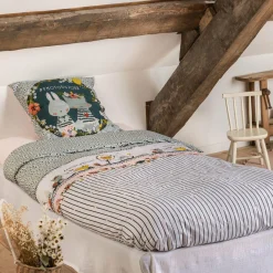 L'EFFET PAPILLON Housse de couette et une taie enfant coton (140 x 200 cm) Jardinage Multicolore Hot