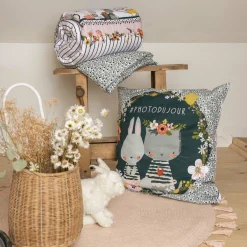 L'EFFET PAPILLON Housse de couette et une taie enfant coton (140 x 200 cm) Jardinage Multicolore Hot