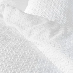 douceur d'intu017drieur Housse de couette et une taie d'oreiller microfibre gaufrée (140 x 200 cm) Litea Blanc Online