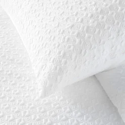 douceur d'intu017drieur Housse de couette et une taie d'oreiller microfibre gaufrée (140 x 200 cm) Litea Blanc Online