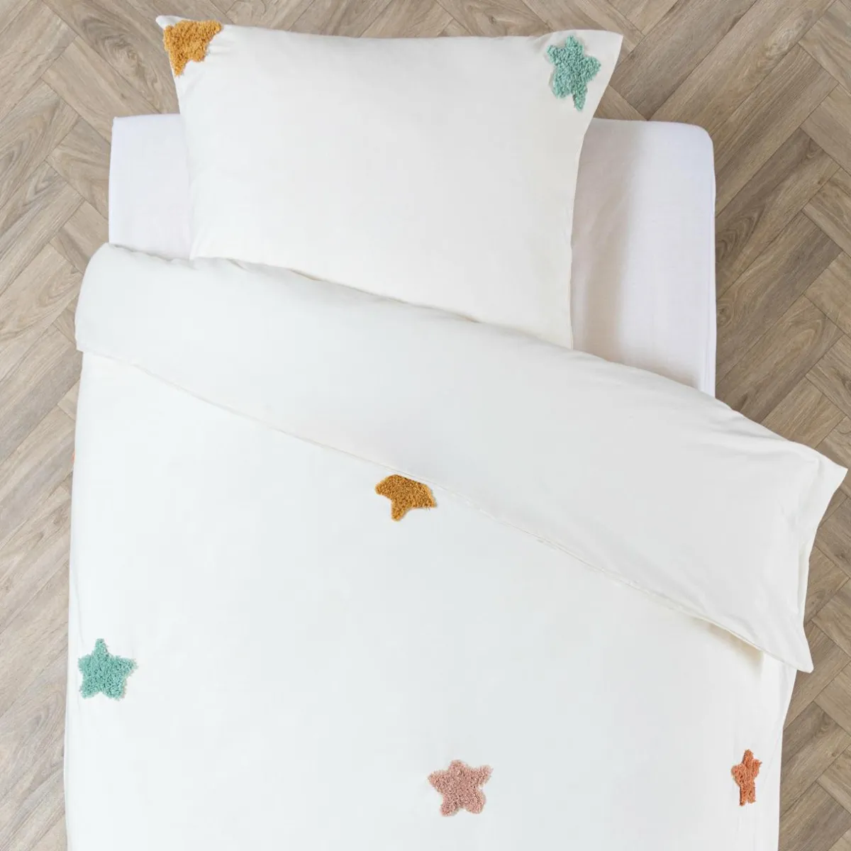 Atmosphera createur d'interieur for kids Housse de couette et une taie enfant coton (140 x 200 cm) Etoile Multicolore Discount