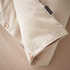 EMINZA Housse de couette flanelle de coton (240 x 220 cm) Nina Beige Best