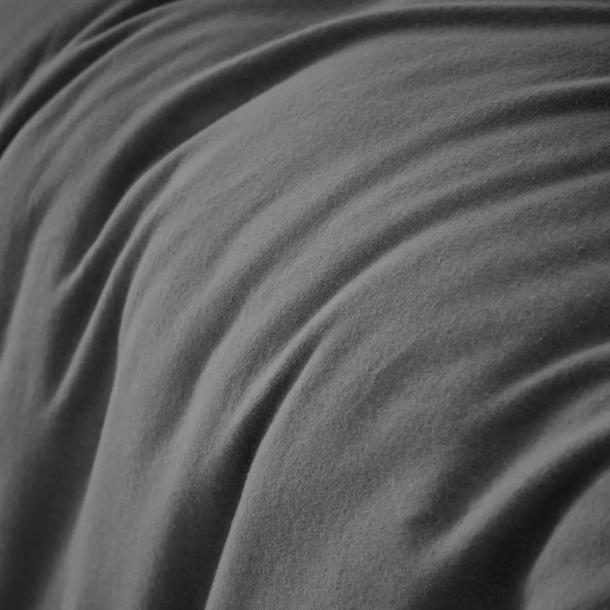 EMINZA Housse de couette flanelle de coton (200 x 200 cm) Nina Gris Anthracite Clearance