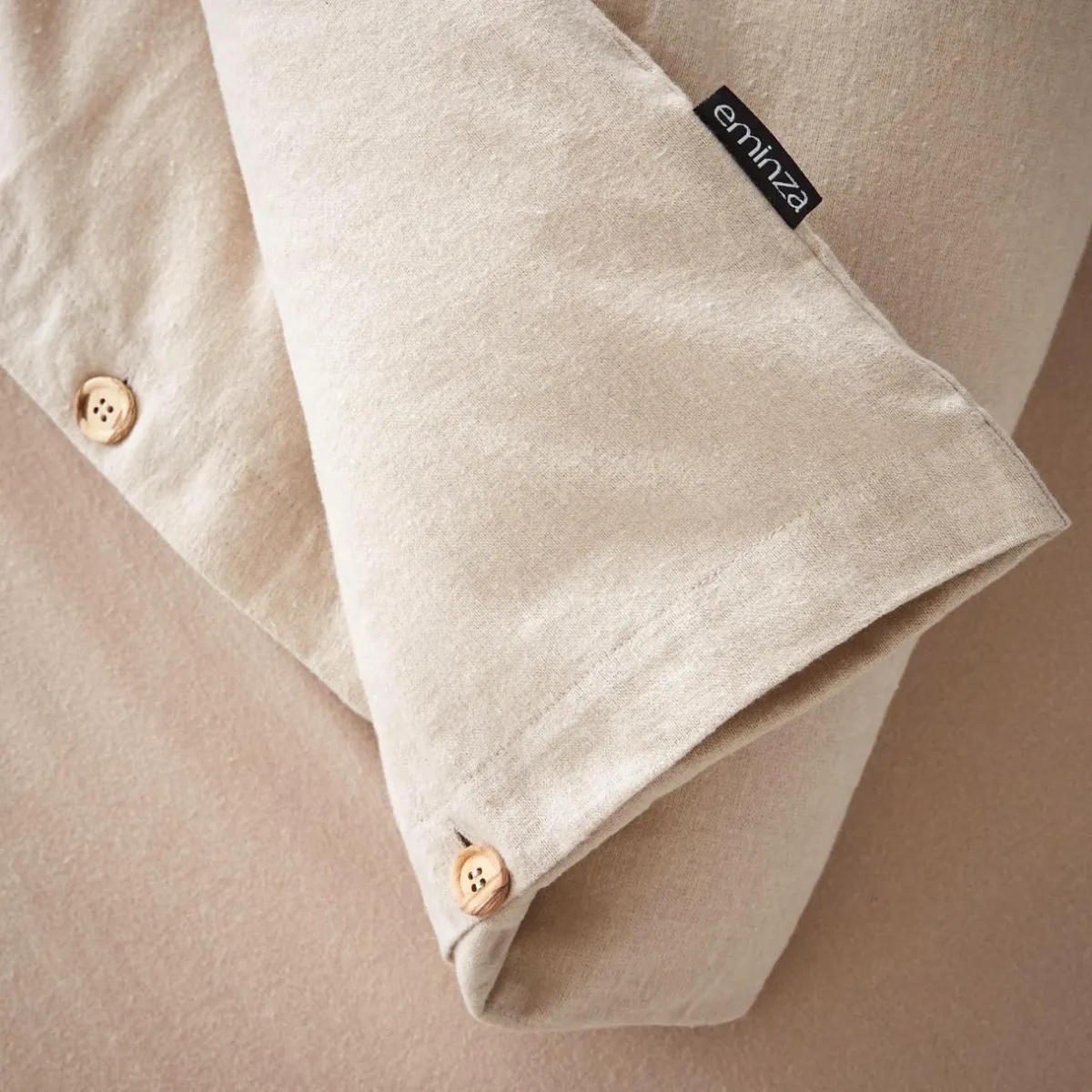 EMINZA Housse de couette flanelle de coton (260 x 240 cm) Nina Beige Online
