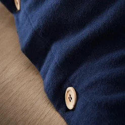 EMINZA Housse de couette flanelle de coton (140 x 200 cm) Nina Bleu nuit