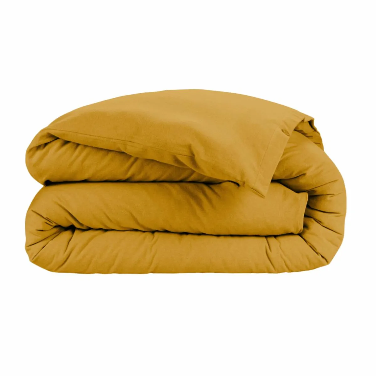EMINZA Housse de couette flanelle de coton (280 x 240 cm) Nina Jaune ocre Outlet
