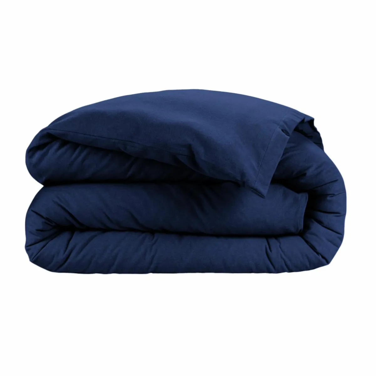 EMINZA Housse de couette flanelle de coton (280 x 240 cm) Nina Bleu nuit Sale