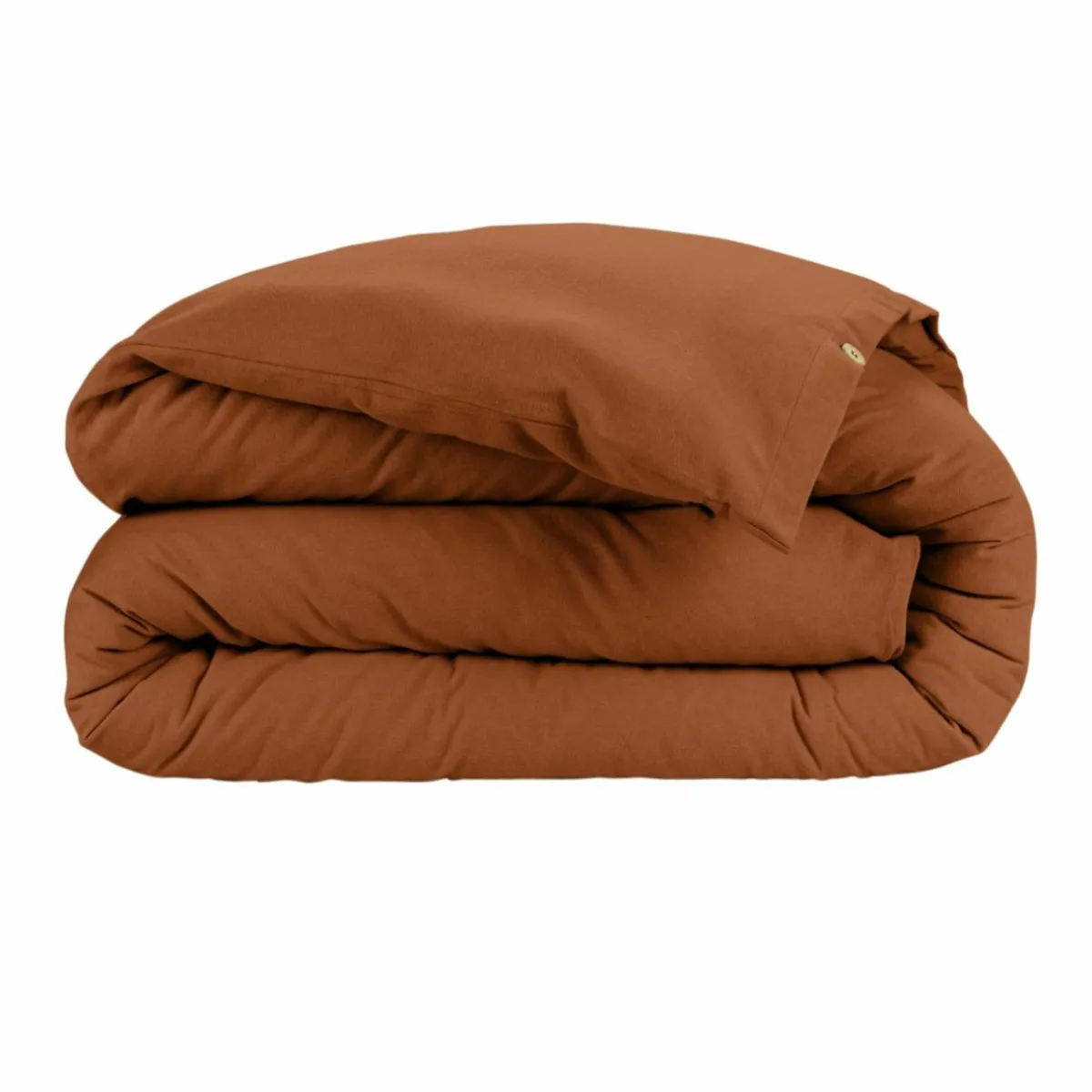 EMINZA Housse de couette flanelle de coton (140 x 200 cm) Nina Terracotta Hot