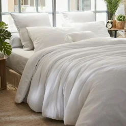 EMINZA Housse de couette gaze de coton (260 x 240 cm) Gaïa chantilly Blanc Best