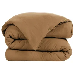 EMINZA Housse de couette gaze de coton (140 x 200 cm) Gaïa Camel Online