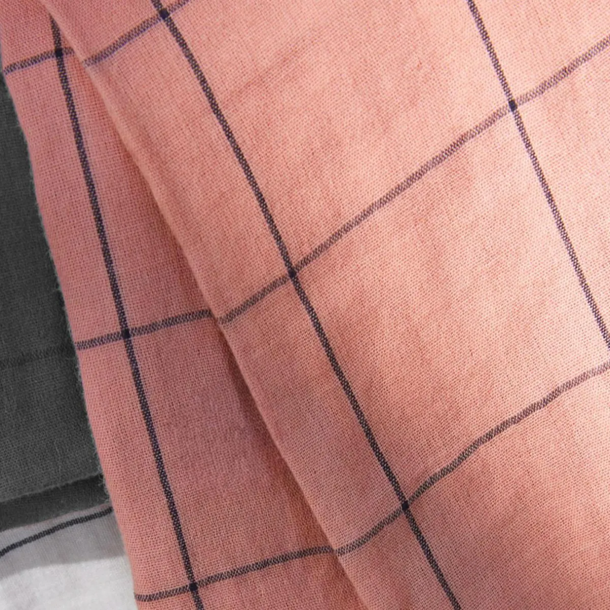 EMINZA Housse de couette gaze de coton (240 x 220 cm) Gaïa Match Rose Pêche Sale