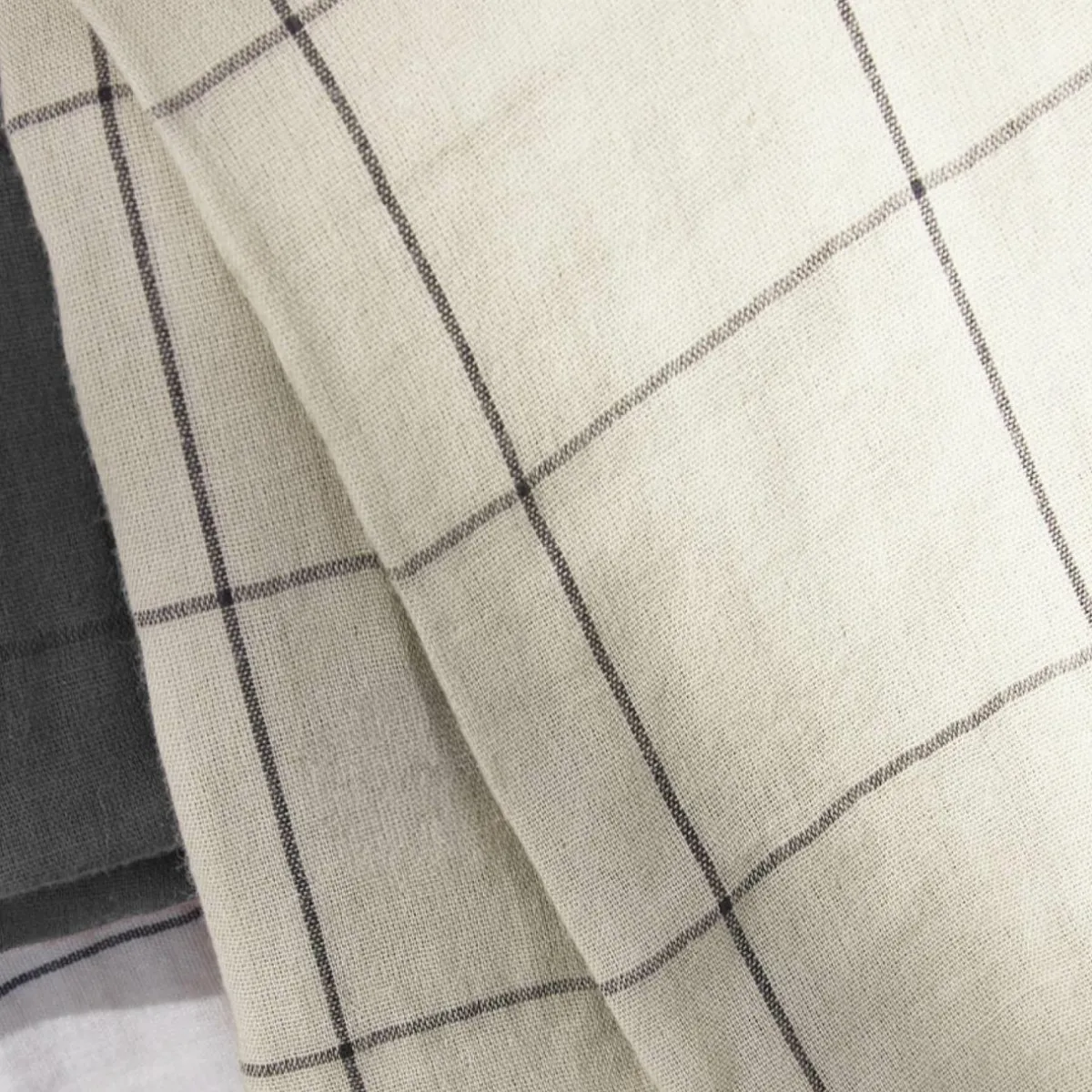 EMINZA Housse de couette gaze de coton (140 x 200 cm) Gaïa Match pampa Beige Discount