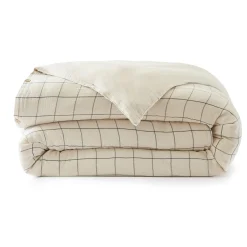 EMINZA Housse de couette gaze de coton (140 x 200 cm) Gaïa Match pampa Beige Discount
