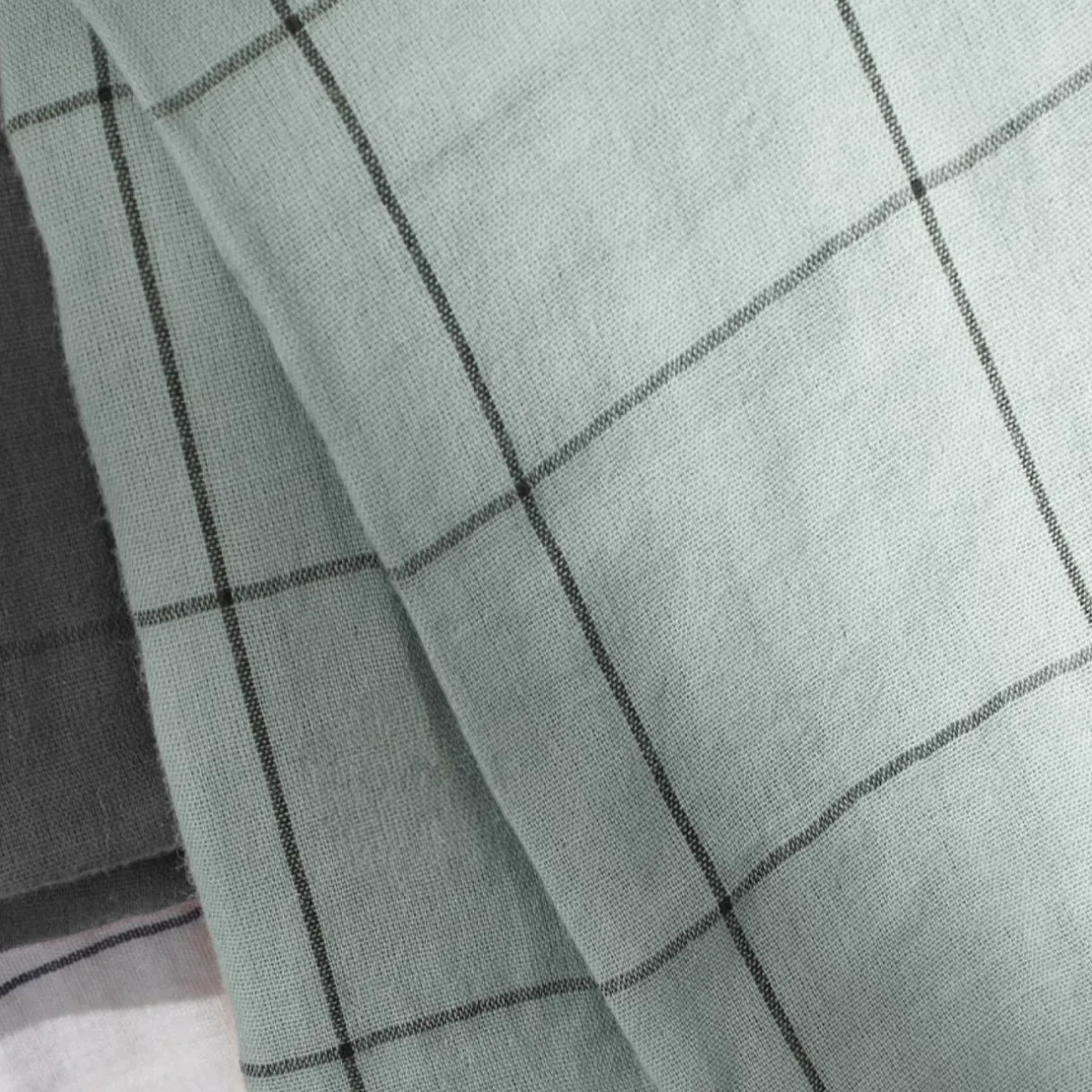 EMINZA Housse de couette gaze de coton (240 x 220 cm) Gaïa Match Vert Eucalyptus Clearance