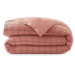 EMINZA Housse de couette gaze de coton (200 x 200 cm) Gaïa Match Rose Pêche Outlet
