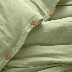EMINZA Housse de couette gaze de coton (200 x 200 cm) Gaïa Vert tilleul New