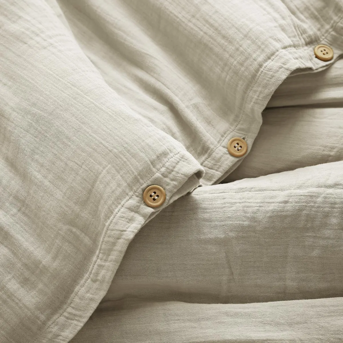 EMINZA Housse de couette gaze de coton (280 x 240 cm) Gaïa pampa Beige Discount