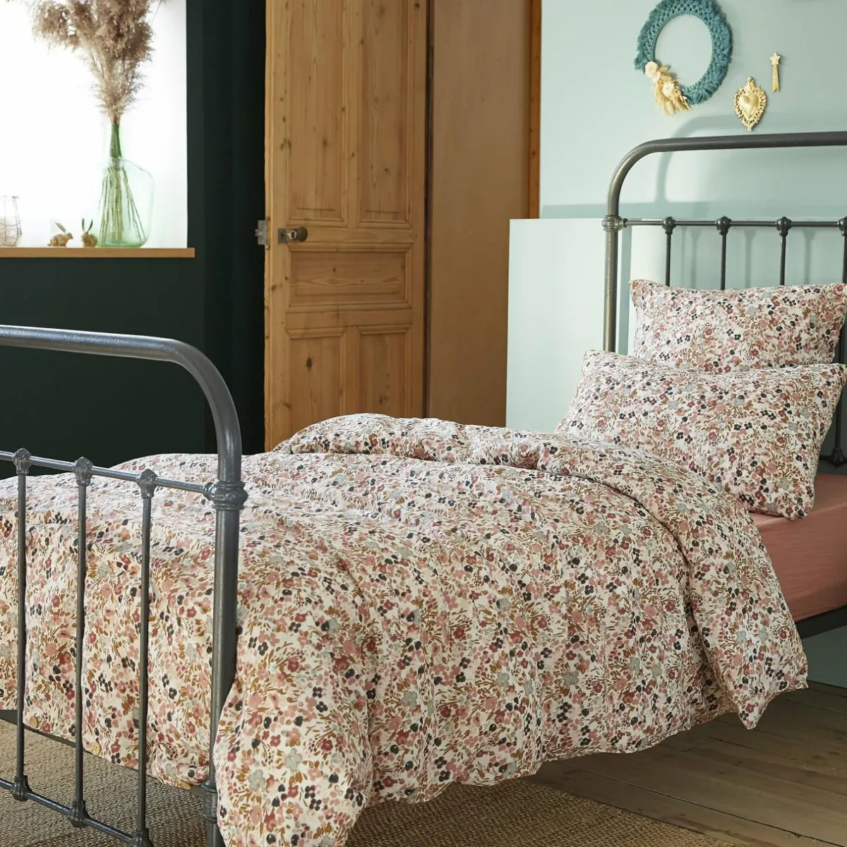 EMINZA Housse de couette gaze de coton (140 x 200 cm) Constance pampa Beige
