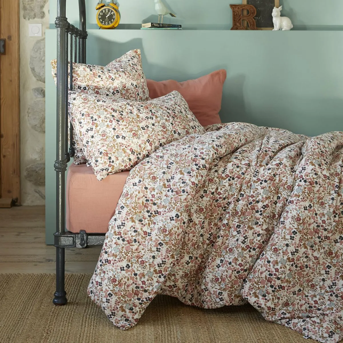 EMINZA Housse de couette gaze de coton (140 x 200 cm) Constance pampa Beige