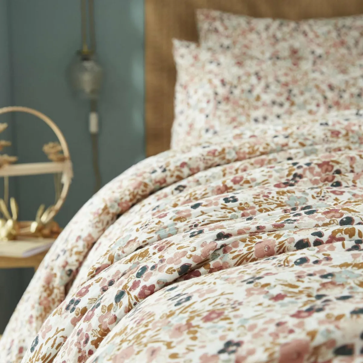 EMINZA Housse de couette gaze de coton (140 x 200 cm) Constance pampa Beige