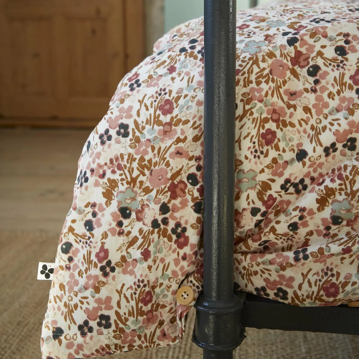 EMINZA Housse de couette gaze de coton (140 x 200 cm) Constance pampa Beige
