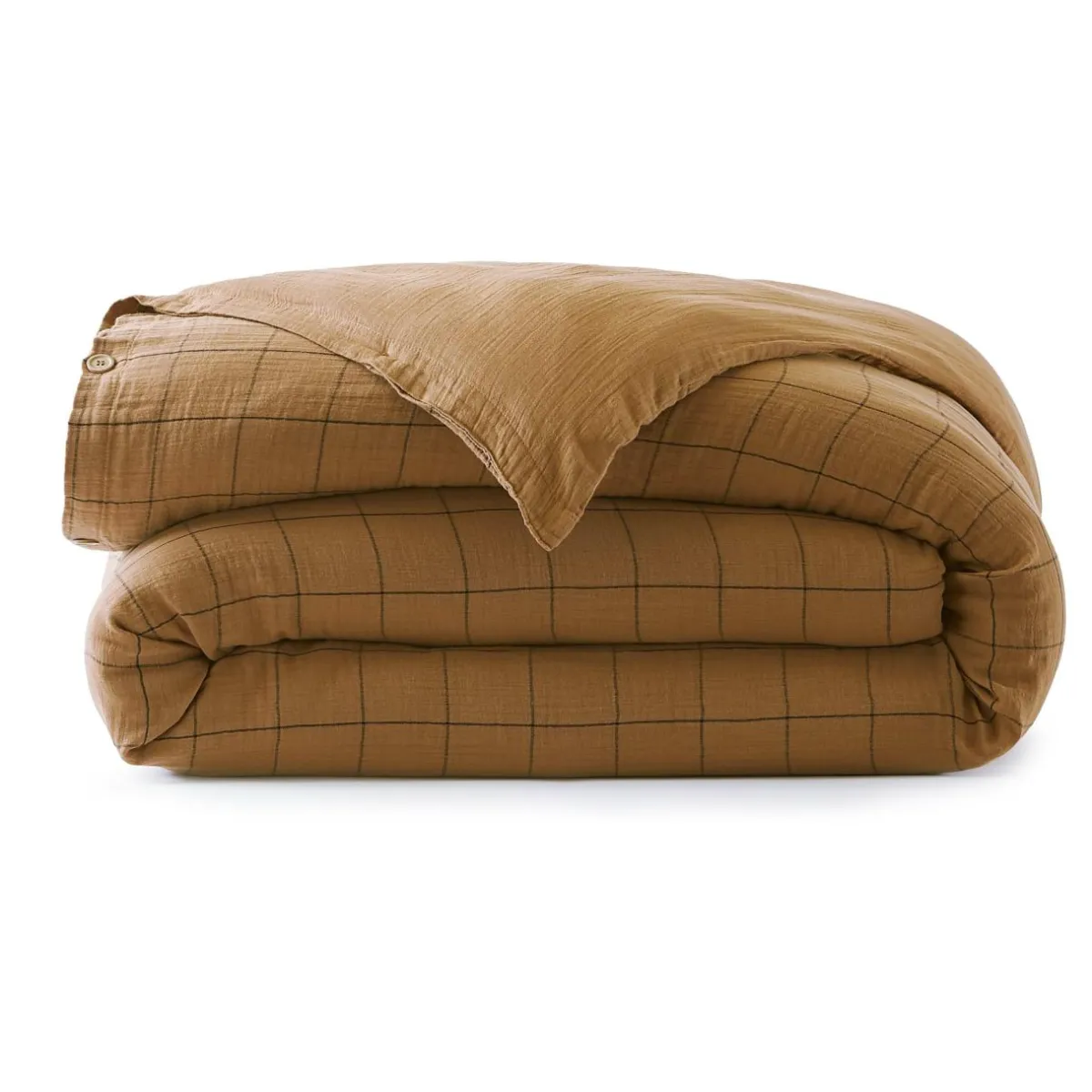 EMINZA Housse de couette gaze de coton (200 x 200 cm) Gaïa Match Camel New
