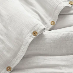 EMINZA Housse de couette gaze de coton (240 x 220 cm) Gaïa chantilly Blanc