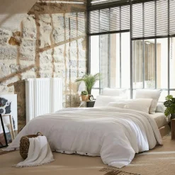 EMINZA Housse de couette gaze de coton (240 x 220 cm) Gaïa chantilly Blanc
