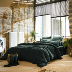 EMINZA Housse de couette gaze de coton (280 x 240 cm) Gaïa Vert sapin Best